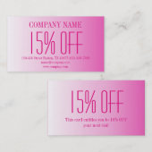 ミニマル美しい化粧品赤面ピンクグラデーション 名刺 (正面/裏面)