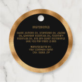 ミニマル美しい製品ラベルブラックと織金ゴールド フェイバータグ (裏面)