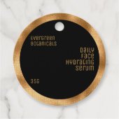 ミニマル美しい製品ラベルブラックと織金ゴールド フェイバータグ (正面)