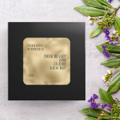 ミニマル美しい製品ラベルブラックオン金ゴールド スクエアシール