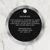 ミニマル美しい製品ラベルブラック&ウィーヴシルバー フェイバータグ (裏面)