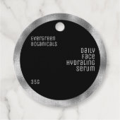 ミニマル美しい製品ラベルブラック&ウィーヴシルバー フェイバータグ (正面)