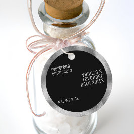 ミニマル美しい製品ラベルブラック&ウィーヴシルバー フェイバータグ