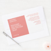 ミニマル美しい製品ラベル – ピンクと白 長方形シール (封筒)