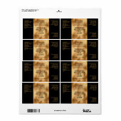 ミニマル美しい製品ラベル – ブラックと金ゴールド ラベル (フルシート)