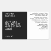 ミニマル美しい製品ラベル – 白黒 長方形シール (正面)