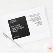 ミニマル美しい製品ラベル – 白黒 長方形シール (封筒)