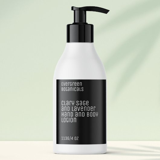 ミニマル美しい製品ラベル – 白黒 長方形シール