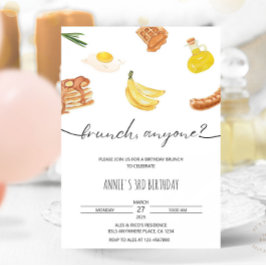 ミニマル美学誕生日ブルンチウォーター色 招待状