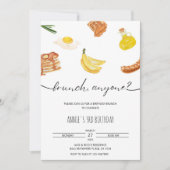 ミニマル美学誕生日ブルンチウォーター色 招待状 (正面)