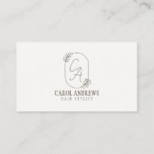 ミニマル美容師イラストレーション美しいサロン 名刺 (裏面)