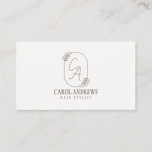 ミニマル美容師イラストレーション美しいサロン 名刺 (裏面)