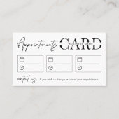 ミニマル美容師サロンロゴブラック&ホワイト 予約カード (正面)