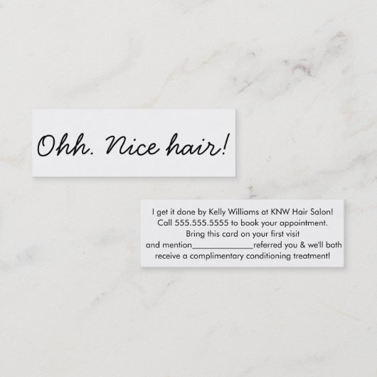 ミニマル美容師サロン紹介 スキニー名刺 (正面/裏面)