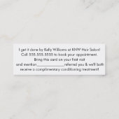 ミニマル美容師サロン紹介 スキニー名刺 (裏面)