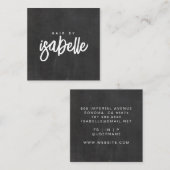 ミニマル美容師スクリプトブラック スクエア名刺 (正面/裏面)