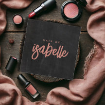 ミニマル美容師ダスティピンクスクリプトブラック