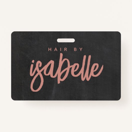 ミニマル美容師ダスティピンクスクリプトブラック バッジ (裏面)