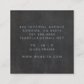 ミニマル美容師ダスティブルースクリプトブラック スクエア名刺 (裏面)