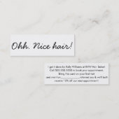 ミニマル美容師ヘアサロン紹介ミニ スキニー名刺 (正面/裏面)