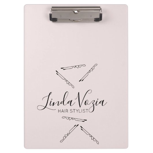 ミニマル美容師ラインアートヘア クリップボード (正面)