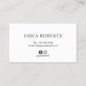 ミニマル美容師ヴィンテージシザータイポグラフィ 名刺 (裏面)