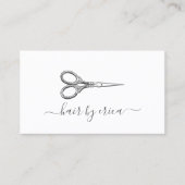 ミニマル美容師ヴィンテージシザータイポグラフィ 名刺 (正面)