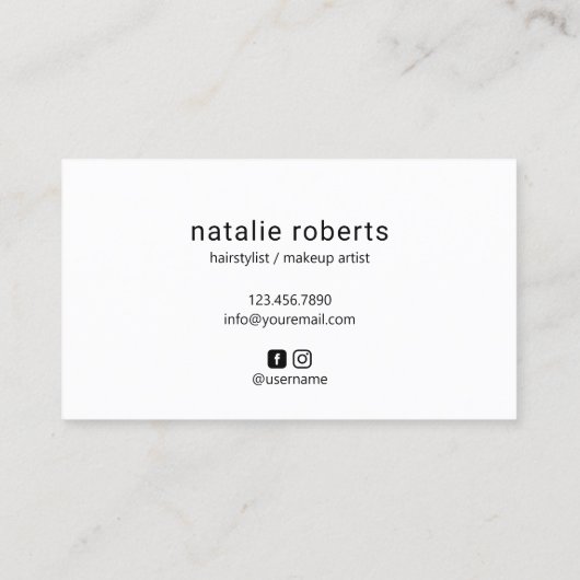 ミニマル美容師美しいサロンアポイントメント 予約カード (裏面)