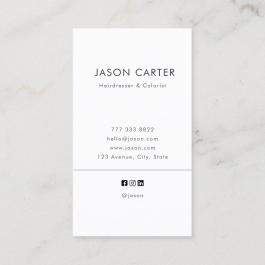 ミニマル美容師美容師 名刺 (裏面)