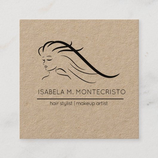 ミニマル美容師 スクエア名刺 (正面)