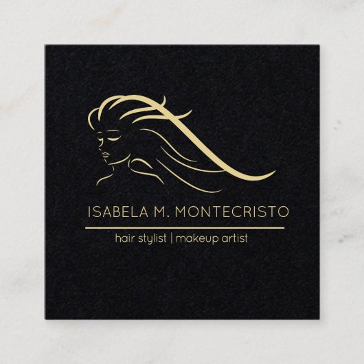 ミニマル美容師 スクエア名刺 (正面)