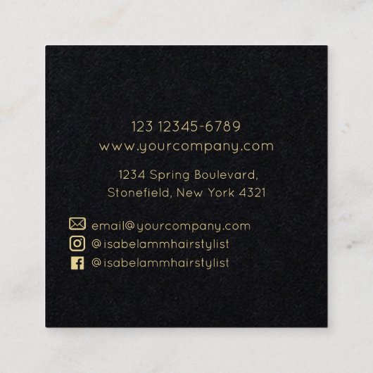 ミニマル美容師 スクエア名刺 (裏面)