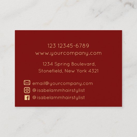 ミニマル美容師 名刺 (裏面)