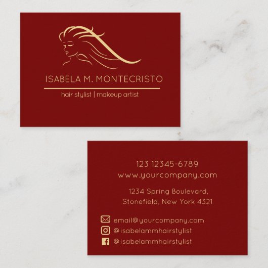 ミニマル美容師 名刺 (正面/裏面)