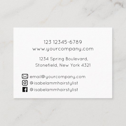 ミニマル美容師 名刺 (裏面)