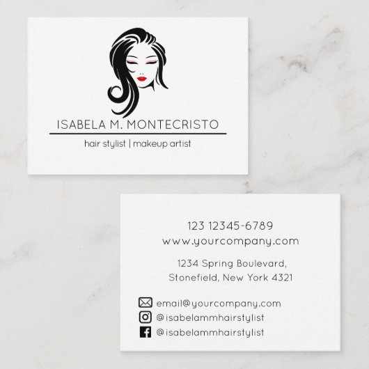 ミニマル美容師 名刺 (正面/裏面)