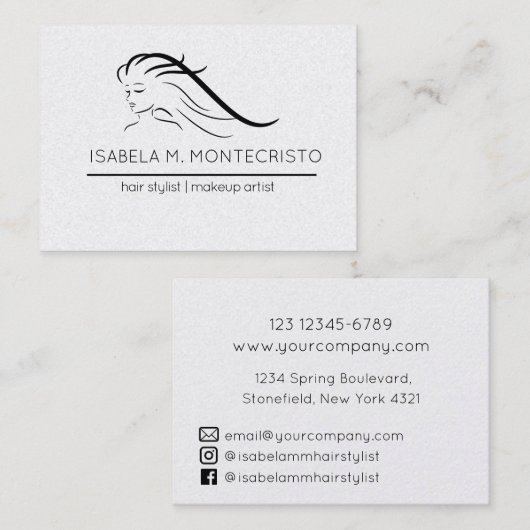 ミニマル美容師 名刺 (正面/裏面)