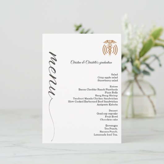 ミニマル脚卒業パーティーのディナーメニュー メニュー (スタンド正面)