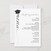 ミニマル脚卒業パーティーのディナーメニュー 招待状 (正面)