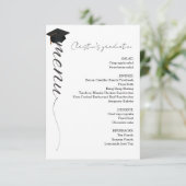 ミニマル脚卒業パーティーのディナーメニュー 招待状 (スタンド正面)