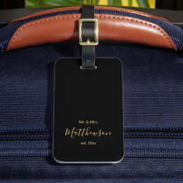 ミニマル脚本の新婚ブラック夫妻 ラゲッジタグ