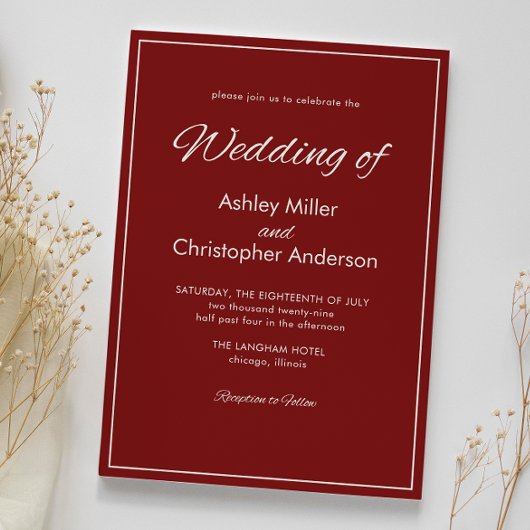 ミニマル脚本クリムゾンレッド結婚ズ 招待状