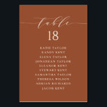 ミニマル脚本テラコッタ結婚のシーティングプラン テーブルナンバー<br><div class="desc">カスタマイズ可能なテーブル番号座席計画。テラコッタの台本とお洒落クラシックタイポグラフィを備えている。独自の詳細を追加してパーソナライズこのミニマルなテーブルのシーティングプランは、結婚式、ベビーシャワー、ブライダルシャワー、誕生日などのために最適である。</div>