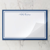 ミニマル脚本ネイビーブルー2モノグラ縁どム ペーパーパッド (折り畳み)