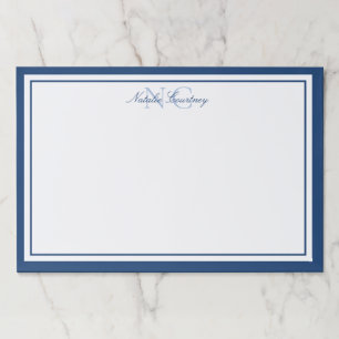 ミニマル脚本ネイビーブルー2モノグラ縁どム ペーパーパッド