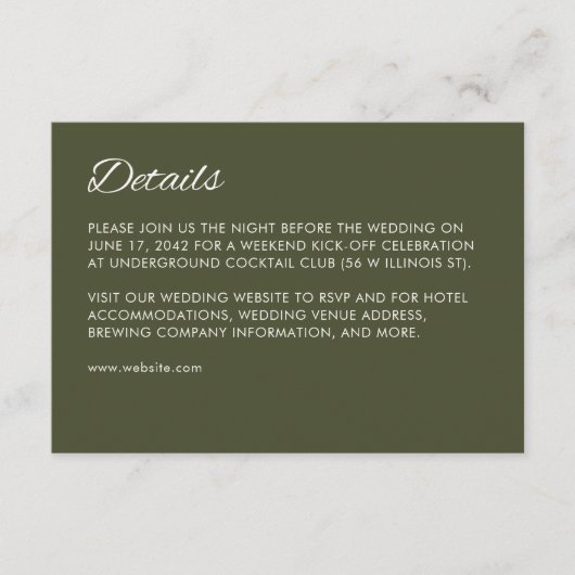 ミニマル脚軍グリーン結婚ズ エンクロージャーカード (正面)