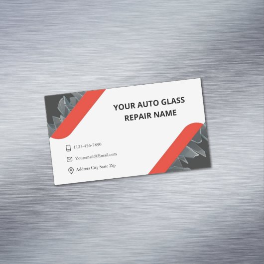 ミニマル自動ガラス修理 マグネット名刺 (インサイチュ)