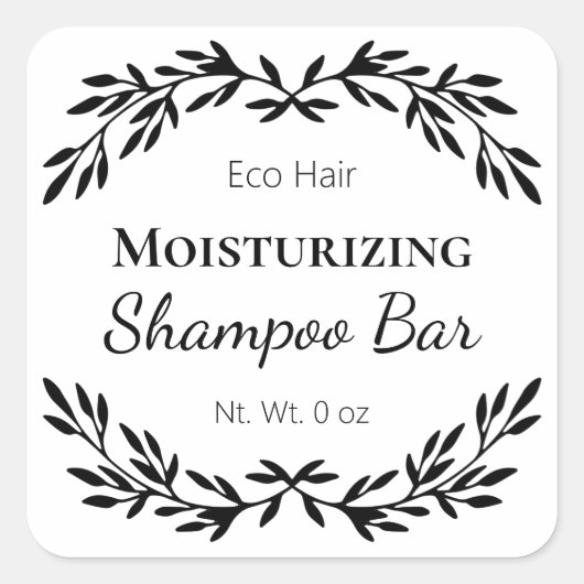 ミニマル自家製シャンプー無地のバーラベル スクエアシール (正面)
