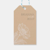 ミニマル自然スフローラ結婚式の引き出物ラベル ギフトタグ (裏面)