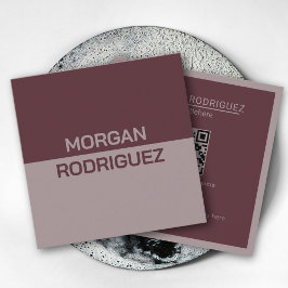 ミニマル自然パステルモダンカラーQRコード スクエア名刺